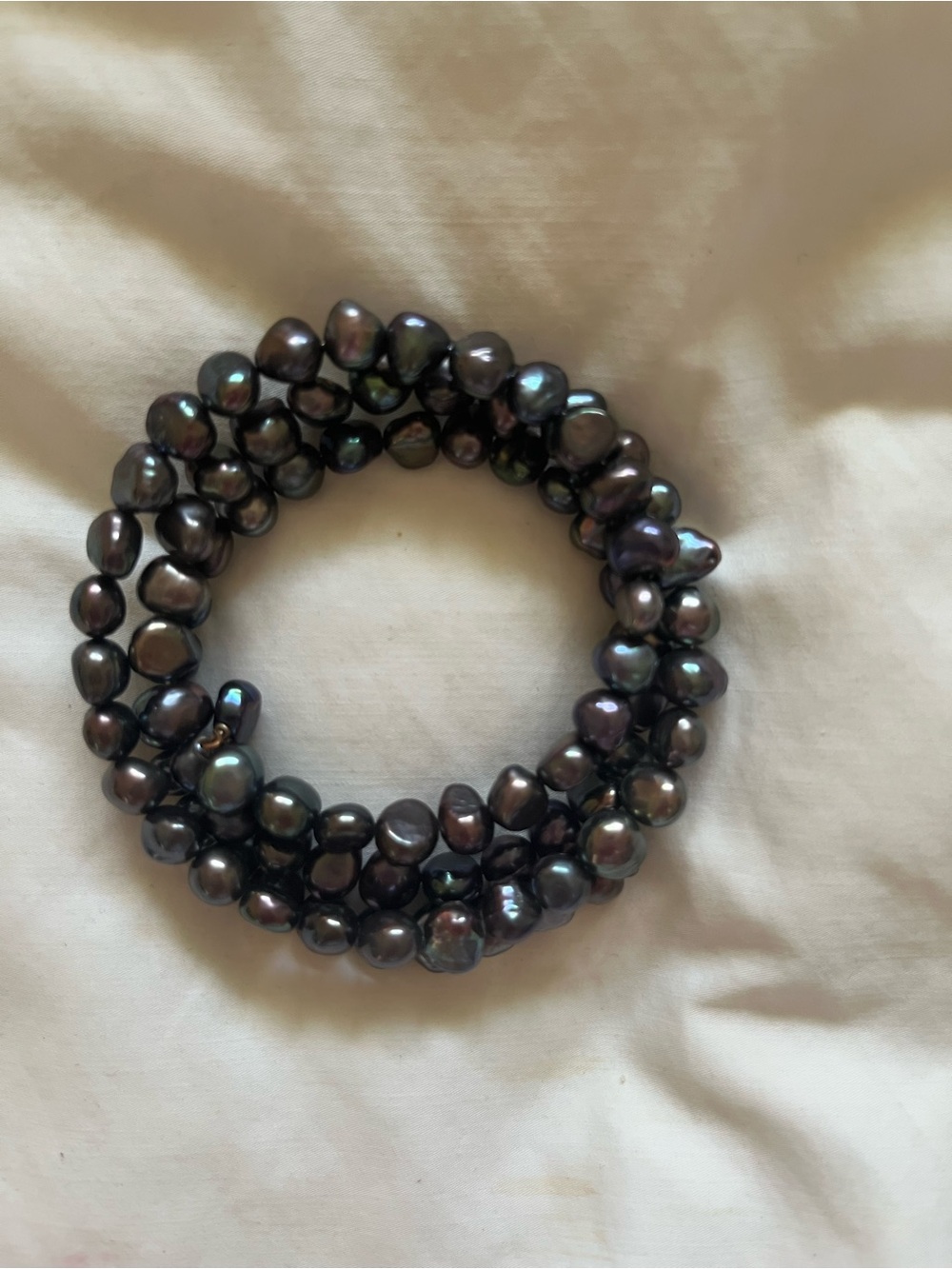 Black Freshwater Pearl Multi-Strand Wrap Bracelet